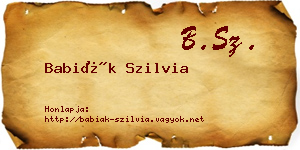 Babiák Szilvia névjegykártya