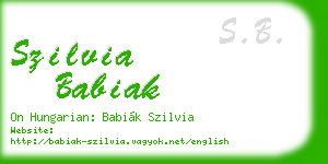 szilvia babiak business card